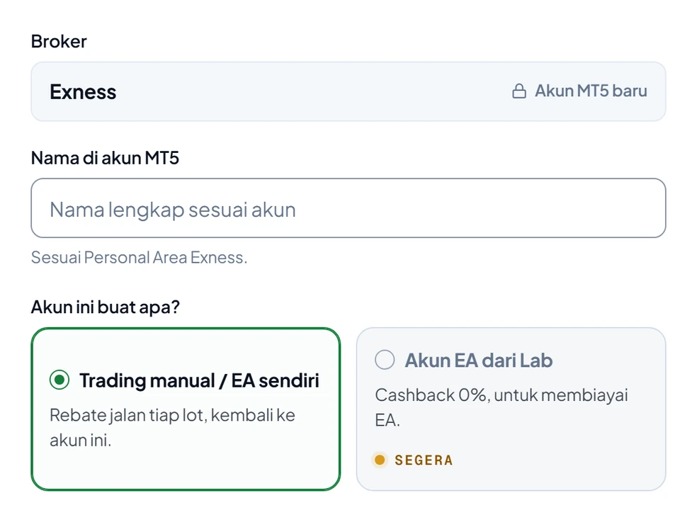 Tampilan form daftar nomor MT5 di situs ini